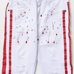 Waimea Jean Shorts - Red Stripe - White - M7166T Shop All