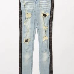 Shop All DNA Jeans - Side Stones - Light Blue And Gold