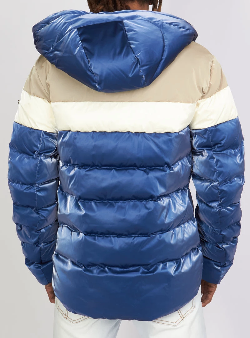 Shop All Woodpecker Jacket - Sparrow Sleek Puffer - Blue And Beige - WPM004 3 Shop All Woodpecker Jacket - Sparrow Sleek Puffer - Blue And Beige - WPM004