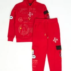 Cookies Sweatsuit - Mile Fleece Pullover - Red - 1555H5494