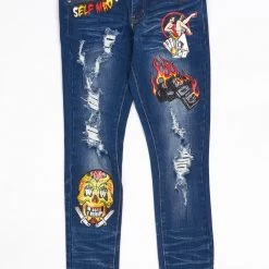 Shop All Motive Denim Jeans - Graffiti - Blue - M60