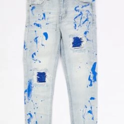 Vengeance78 DNA KIDS JEANS - LIGHT WASH - BLUE PAINT & STONES - NK04 Shop All