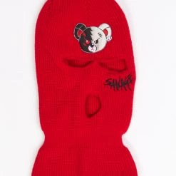 Shop All Muka Headwear - Savage Bear Ski Mask - RED - MUSK2109