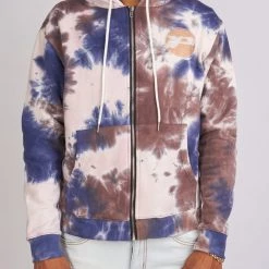 Shop All Politics Hoodie - Mikan Tie Dye Zip Up - Blue And Multi - MIKAN353