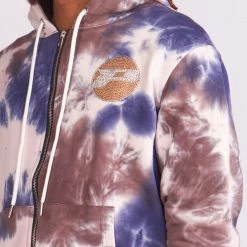 Shop All Politics Hoodie - Mikan Tie Dye Zip Up - Blue And Multi - MIKAN353