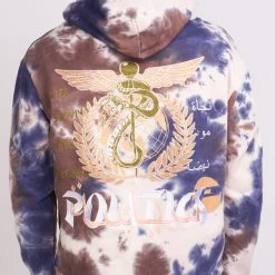 Shop All Politics Hoodie - Mikan Tie Dye Zip Up - Blue And Multi - MIKAN353