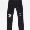 Ops Kids Jeans - Biker Knee Patch - Jet Black And White - OPS2001GK Shop All