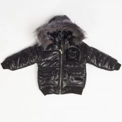 Elite Kids Puffer Jacket - Diamonds Bear - Black - 570-JR