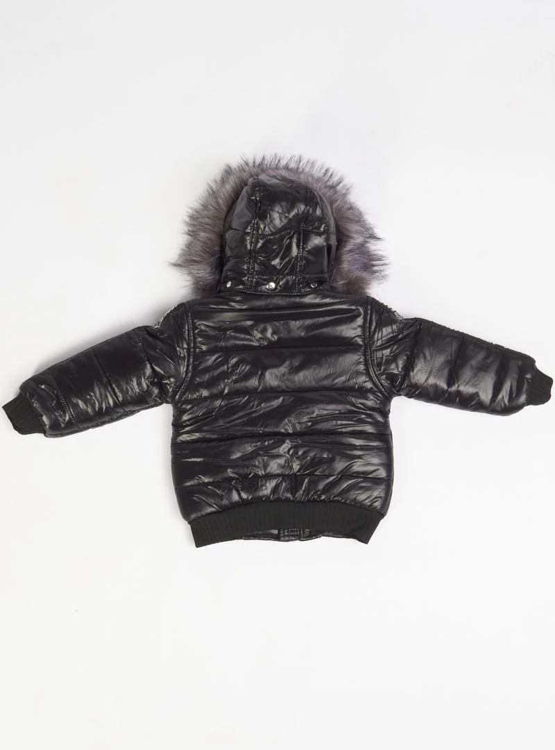 Elite Kids Puffer Jacket - Diamonds Bear - Black - 570-JR 2 Elite Kids Puffer Jacket - Diamonds Bear - Black - 570-JR