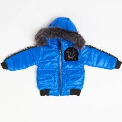 Elite Kids Puffer Jacket - Diamonds Bear - Royal Blue - 570-JR