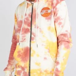 Politics Hoodie - Mikan Tie Dye Zip Up - Yellow And Multi - MIKAN352 Shop All