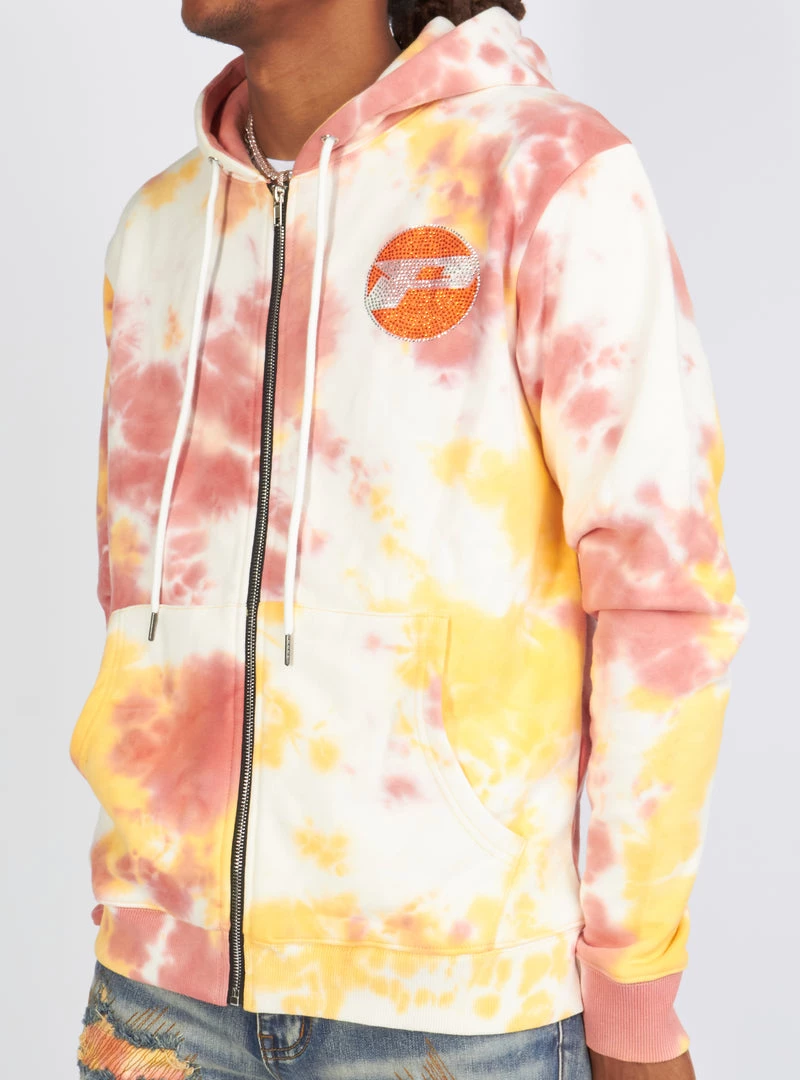 Politics Hoodie - Mikan Tie Dye Zip Up - Yellow And Multi - MIKAN352 Shop All 3 Politics Hoodie - Mikan Tie Dye Zip Up - Yellow And Multi - MIKAN352 Shop All