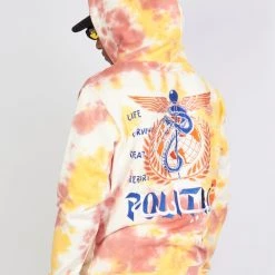 Politics Hoodie - Mikan Tie Dye Zip Up - Yellow And Multi - MIKAN352 Shop All 15 Politics Hoodie - Mikan Tie Dye Zip Up - Yellow And Multi - MIKAN352 Shop All