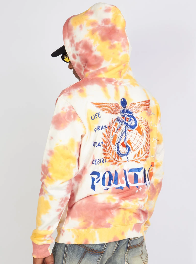Politics Hoodie - Mikan Tie Dye Zip Up - Yellow And Multi - MIKAN352 Shop All 4 Politics Hoodie - Mikan Tie Dye Zip Up - Yellow And Multi - MIKAN352 Shop All