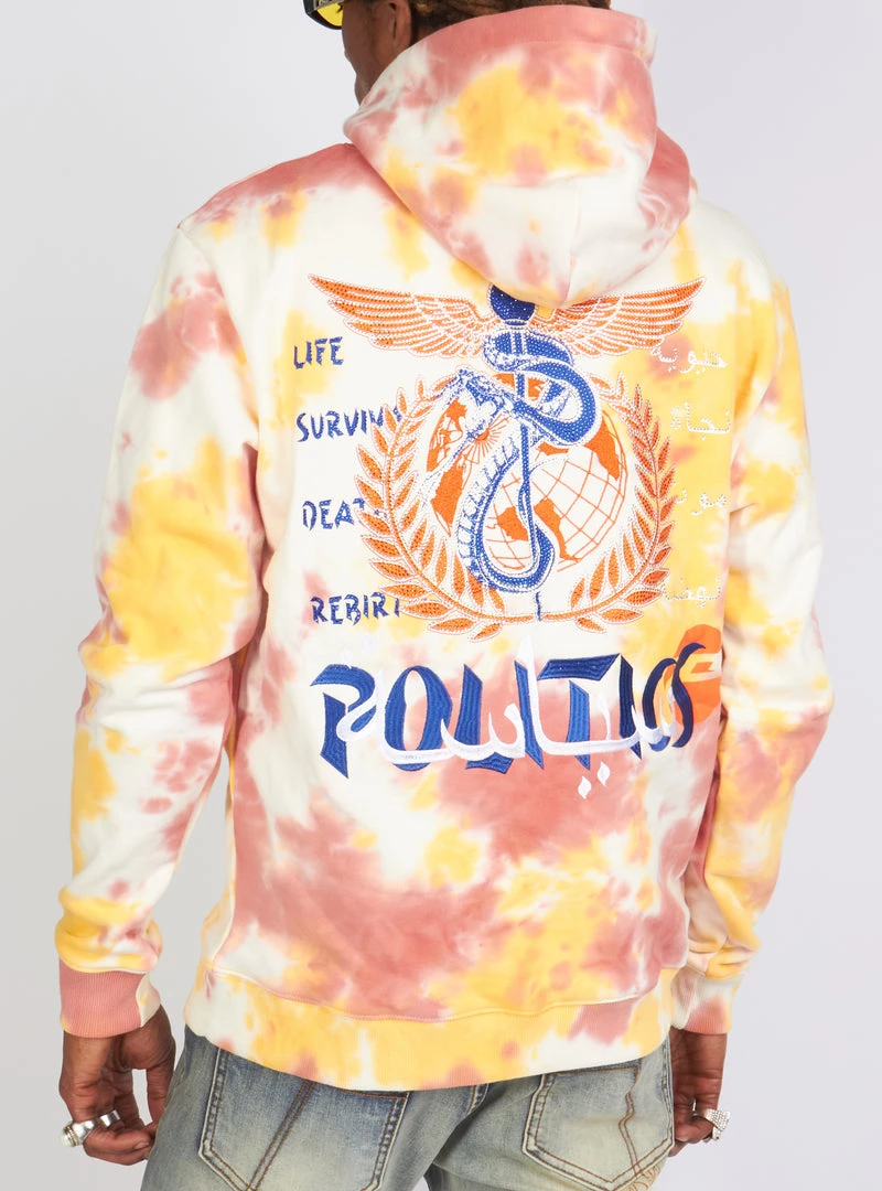 Politics Hoodie - Mikan Tie Dye Zip Up - Yellow And Multi - MIKAN352 Shop All 7 Politics Hoodie - Mikan Tie Dye Zip Up - Yellow And Multi - MIKAN352 Shop All