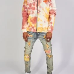 Politics Hoodie - Mikan Tie Dye Zip Up - Yellow And Multi - MIKAN352 Shop All 20 Politics Hoodie - Mikan Tie Dye Zip Up - Yellow And Multi - MIKAN352 Shop All