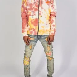 Politics Hoodie - Mikan Tie Dye Zip Up - Yellow And Multi - MIKAN352 Shop All 19 Politics Hoodie - Mikan Tie Dye Zip Up - Yellow And Multi - MIKAN352 Shop All