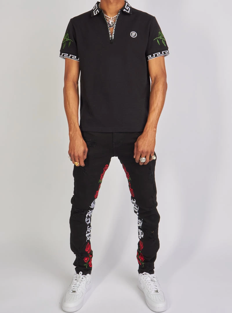 Politics Jeans - Allen Denim - Jet Black And Multi - ALLEN502 7 Politics Jeans - Allen Denim - Jet Black And Multi - ALLEN502