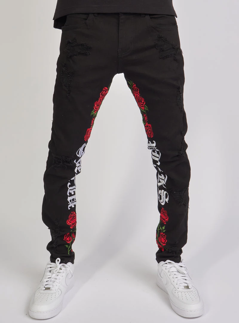 Politics Jeans - Allen Denim - Jet Black And Multi - ALLEN502 2 Politics Jeans - Allen Denim - Jet Black And Multi - ALLEN502