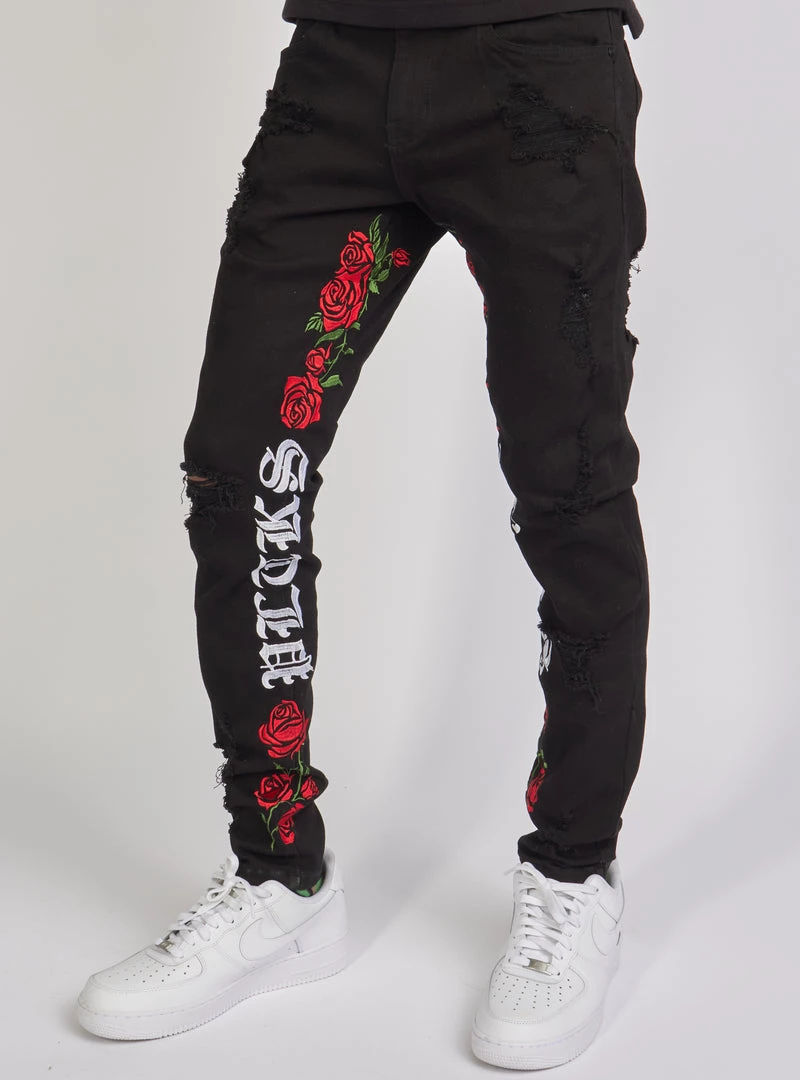 Politics Jeans - Allen Denim - Jet Black And Multi - ALLEN502 1 Politics Jeans - Allen Denim - Jet Black And Multi - ALLEN502