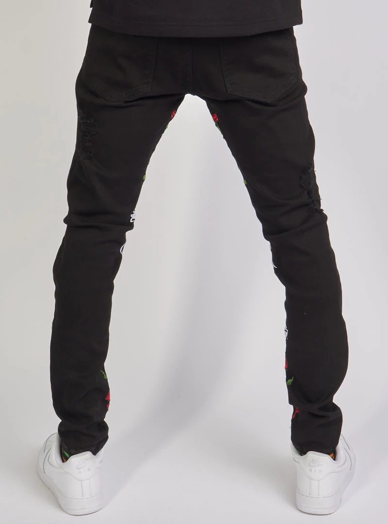 Politics Jeans - Allen Denim - Jet Black And Multi - ALLEN502 4 Politics Jeans - Allen Denim - Jet Black And Multi - ALLEN502