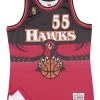 Shop All Mitchell & Ness Jersey - Atlanta Hawks Dikembe Mutombo 55 - Black And Red - SMJYGS18138