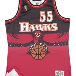 Shop All Mitchell & Ness Jersey - Atlanta Hawks Dikembe Mutombo 55 - Black And Red - SMJYGS18138