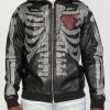 Politics Hoodie - Rhinestone Skeleton - Black - Gola351