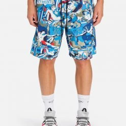 Iceberg Shorts - Michelangelo Design Track Shorts - Blue