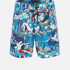 Iceberg Shorts - Michelangelo Design Track Shorts - Blue