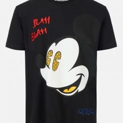 Iceberg T-Shirt - Large Mickey Mouse Graphic - Black