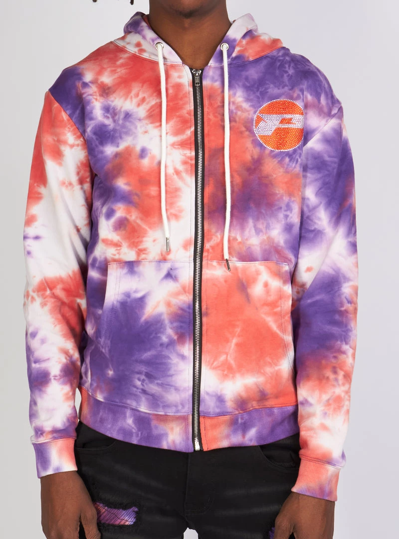 Shop All Politics Hoodie - Mikan Tie Dye Zip Up - Purple And Multi - MIKAN351 1 Shop All Politics Hoodie - Mikan Tie Dye Zip Up - Purple And Multi - MIKAN351