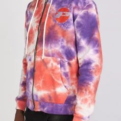 Shop All Politics Hoodie - Mikan Tie Dye Zip Up - Purple And Multi - MIKAN351