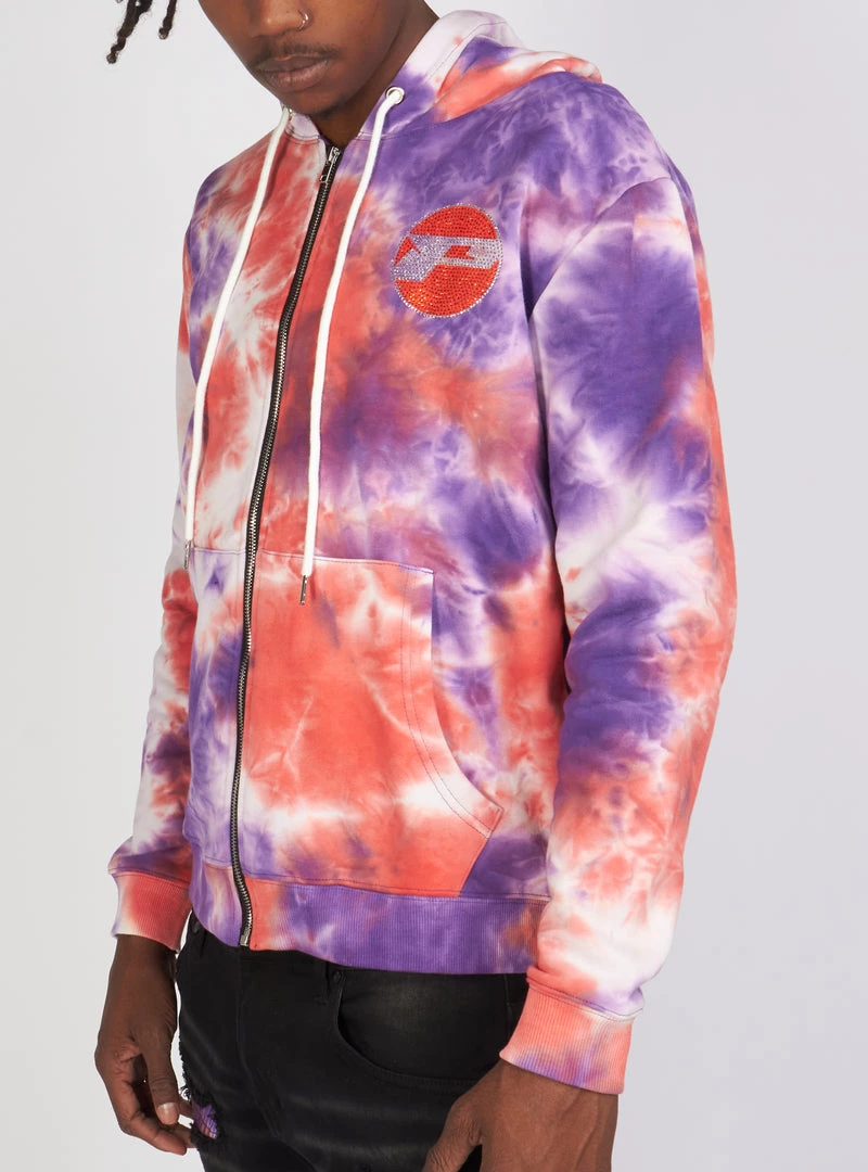 Shop All Politics Hoodie - Mikan Tie Dye Zip Up - Purple And Multi - MIKAN351 2 Shop All Politics Hoodie - Mikan Tie Dye Zip Up - Purple And Multi - MIKAN351