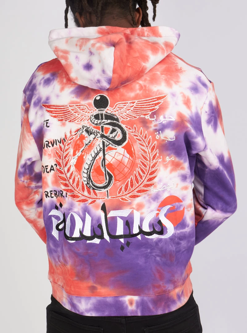Shop All Politics Hoodie - Mikan Tie Dye Zip Up - Purple And Multi - MIKAN351 3 Shop All Politics Hoodie - Mikan Tie Dye Zip Up - Purple And Multi - MIKAN351