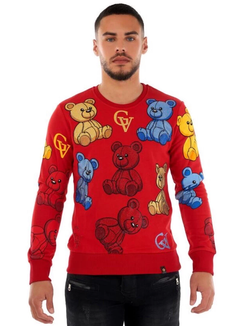 George V Sweatshirt - GV Oursons - Red - GV-2327 1 George V Sweatshirt - GV Oursons - Red - GV-2327