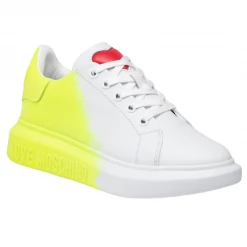 Shop All Love Moschino Women Shoes - White And Neon Green
