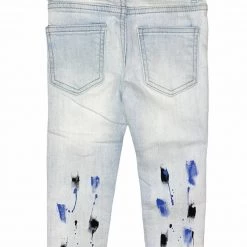 Shop All DNA Kids Jeans - Stones & Paint - Light Blue With Black And Royal