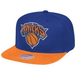Shop All Mitchell & Ness Snapback - Wool 2 Tone Knicks - Royal And Orange - MM19201