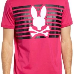 Psycho Bunny T-Shirt - Cullman Crew Neck Tee - Pink Raspberry - B6U4200N1PC