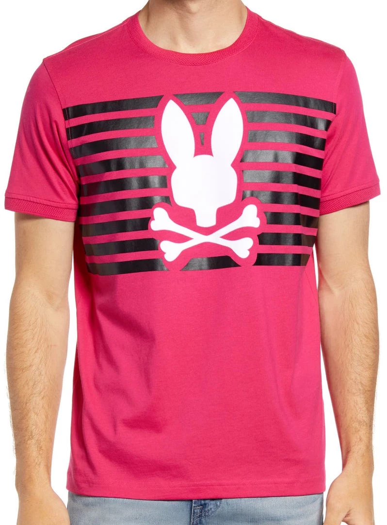 Psycho Bunny T-Shirt - Cullman Crew Neck Tee - Pink Raspberry - B6U4200N1PC 2 Psycho Bunny T-Shirt - Cullman Crew Neck Tee - Pink Raspberry - B6U4200N1PC
