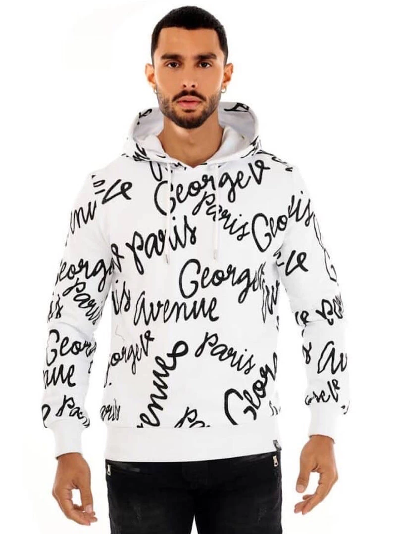 George V Hoodie - GV Tag - White - GV-2345 Shop All 1 George V Hoodie - GV Tag - White - GV-2345 Shop All