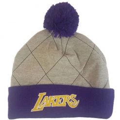 Mitchell & Ness NBA Quilted Pom Beanie - HWC Los Angeles Lakers Shop All