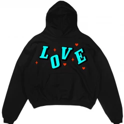 Love Hoodie - Flame Skull - Black Shop All