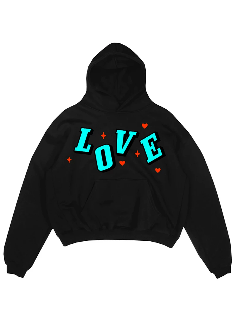 Love Hoodie - Flame Skull - Black Shop All 1 Love Hoodie - Flame Skull - Black Shop All
