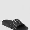 MCM Women Slides - Monogram Print - Black - MESCSMM24BK