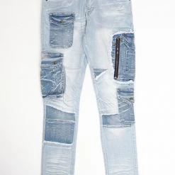 Focus Jeans - Ripped Side Pockets - Light Wash - 3413