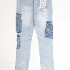 Focus Jeans - Ripped Side Pockets - Light Wash - 3413
