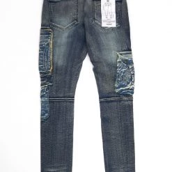 New Arrivals Focus Jeans - Ripped Side Pockets - Vintage Blue - 3413