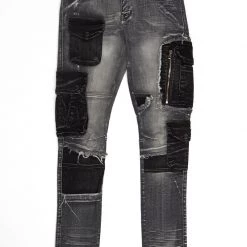 New Arrivals Focus Jeans - Ripped Side Pockets - Light Grey - 3413